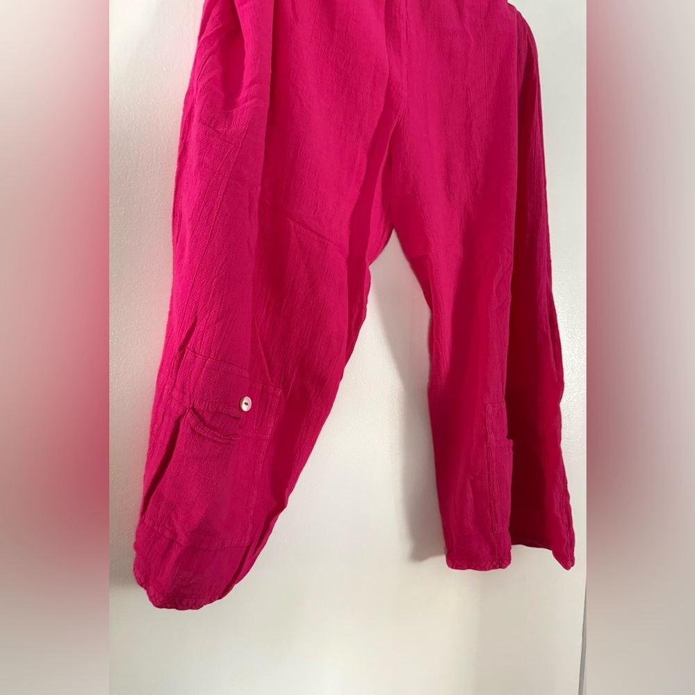 Summer Gauze Pants and vest set in Vibrant pink NWOT